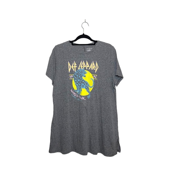 Lane Bryant Heather Gray Def Leopard Graphic Band Tee 1X Women’s - Picture 1 of 10